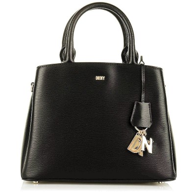 DKNY Δερμάτινη Τσάντα Tote Μαύρη Paige R81D3327