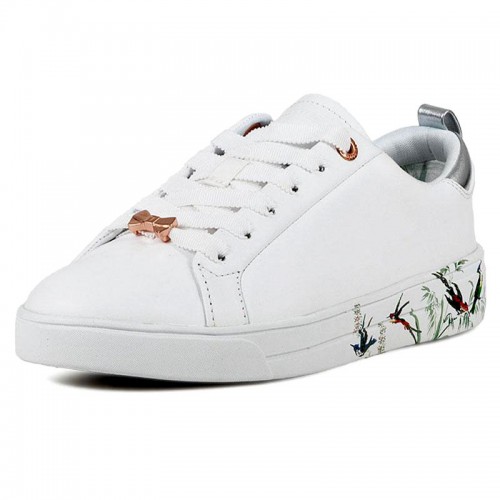 TED BAKER Γυναικεία Δερμάτινα Sneakers Roully Λευκά