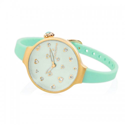 HOOPS Ρολόι Icon Hearts Crystals Rose Gold Aqua Rubber Strap