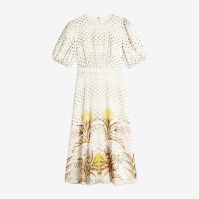 TED BAKER Joulia Midi Γυναικείο Φόρεμα Cream 249753