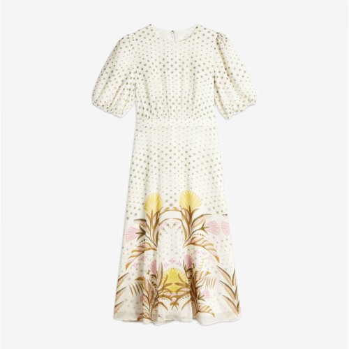 TED BAKER Joulia Midi Γυναικείο Φόρεμα Cream 249753