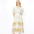 TED BAKER Joulia Midi Γυναικείο Φόρεμα Cream 249753