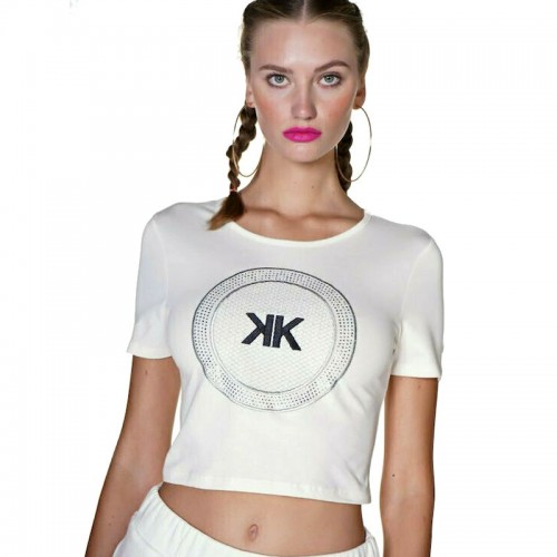 KENDALL + KYLIE T-Shirt Art Patch Off White