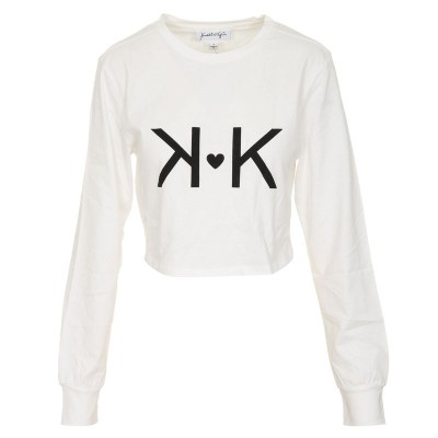 KENDALL + KYLIE Γυναικεία Μπλούζα Heart Logo Ls Cropped Top KKW3711622